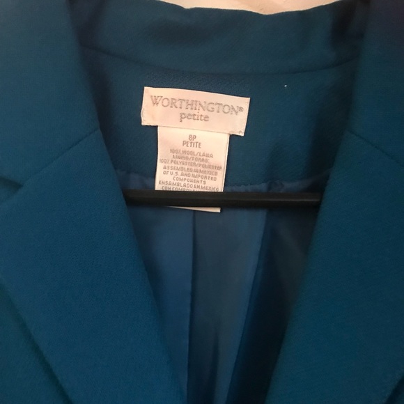 Blue Blazer size 8P Petite - Picture 3 of 8